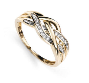 9ct YELlow gold DIAmond RING