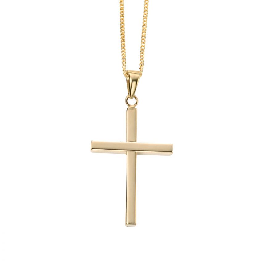 Large Cross Pendant In 9ct Yellow Gold