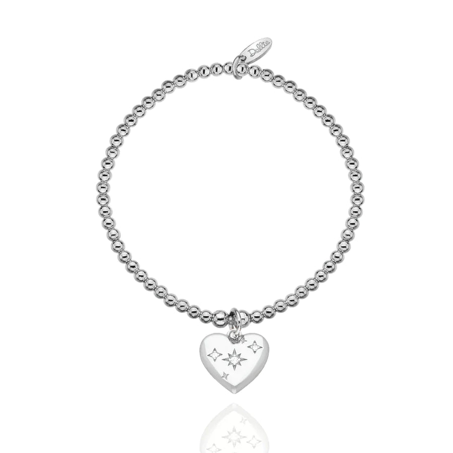 dollie Ophelia Silver Heart Bracelet