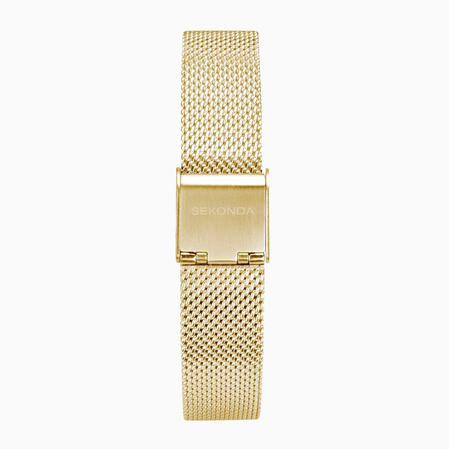 Sekonda Ladies Watch | Gold Case & Mesh Bracelet with Black Dial