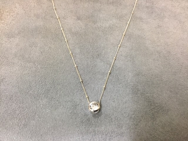 silver cz pendant & earring set