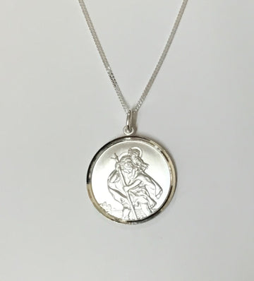 Silver St Christopher & Chain