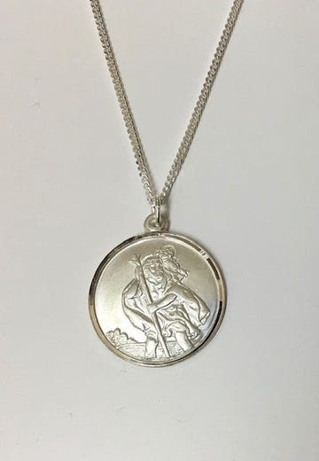 silver st christopher & Chain