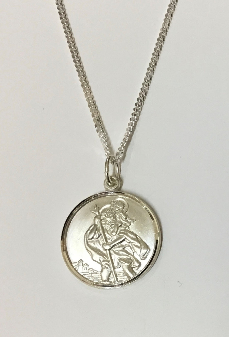 Silver St christopher & Chain