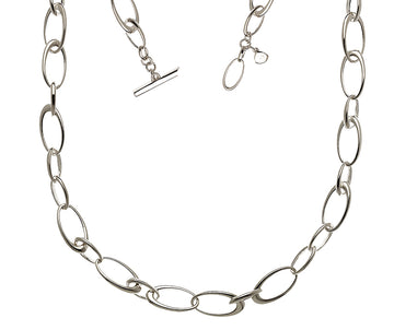 Silver T/Bar Open link necklace