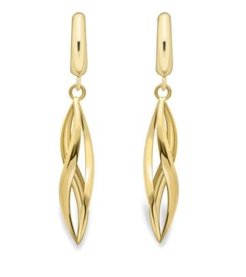 9ct Yellow Gold Drop Stud Earrings