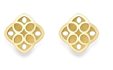 9ct Yellow gold stud earring