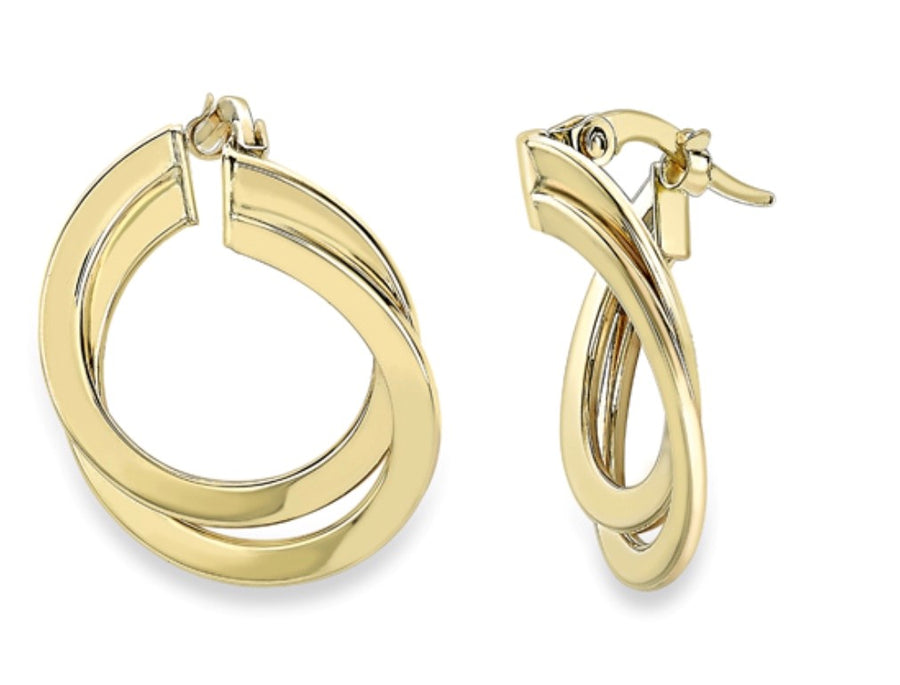 9ct yellow gold wrap round hoop earrings