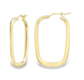 9ct Yellow Gold round Tube Square Hoops
