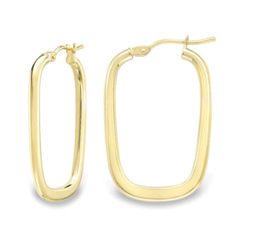 9ct Yellow Gold round Tube Square Hoops