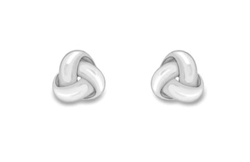 9ct White Gold Knot Earrings