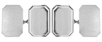 Lined Edge Rectangle Cut Corner Sterling Silver Cufflinks