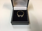 18ct yellow gold sapphire & diamond 3 stone ring
