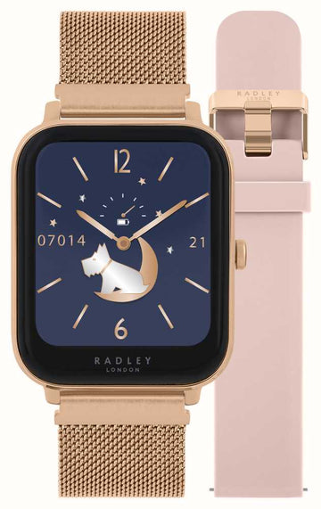 Radley Smart Series 11 | Rose-Gold Mesh and Pink Silicone Strap Set