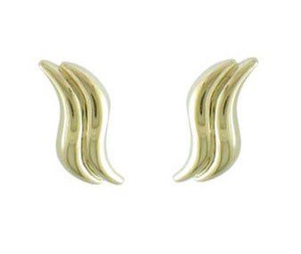 9ct yellow gold double swirl earrings