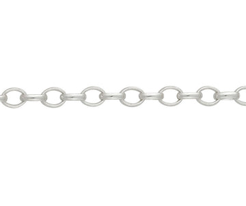 silver oval filed belcher chain