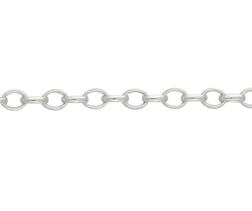 silver oval filed belcher chain