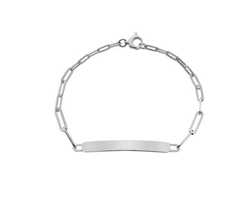 silver graduated square trace long identity bracelet