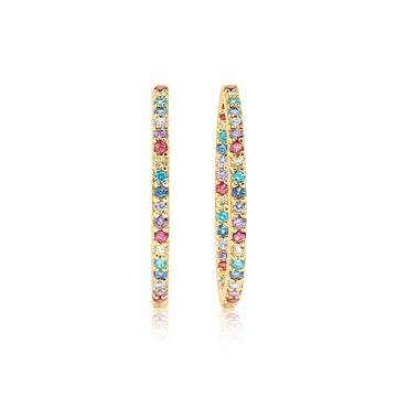 sif jakobs EARRINGS BOVALINO - 18K GOLD PLATED WITH MULTICOLOURED ZIRCONIA