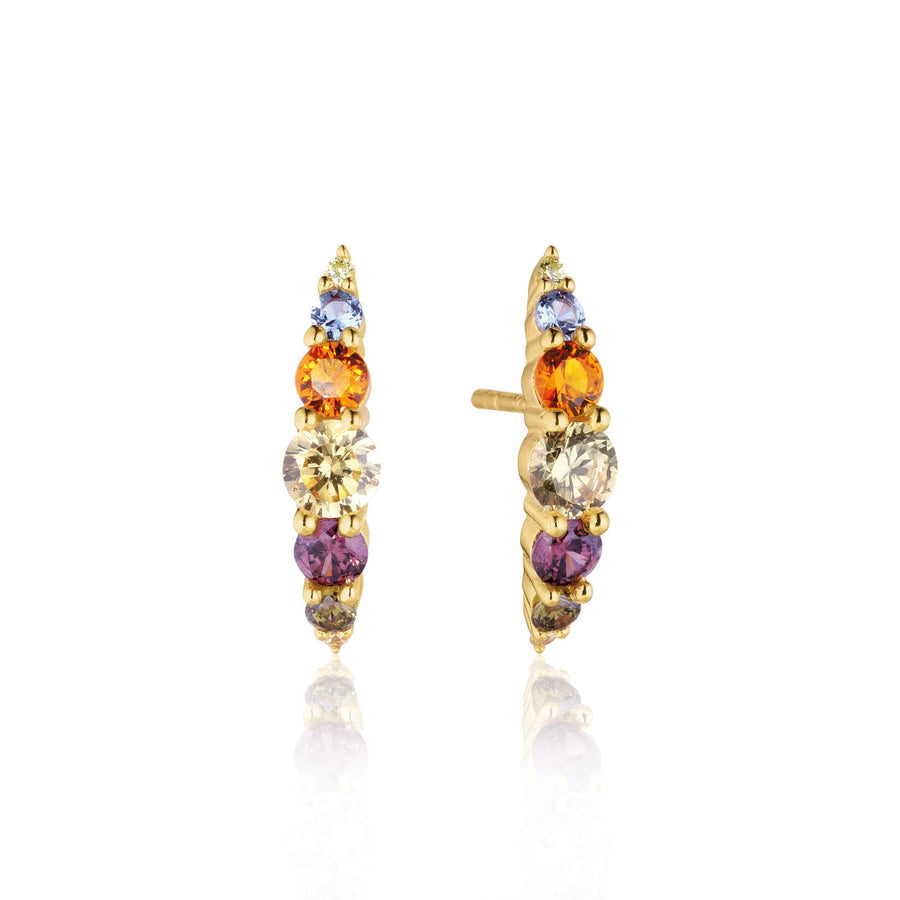 EARRINGS BELLUNO - 18K GOLD PLATED WITH MULTICOLOURED ZIRCONIA