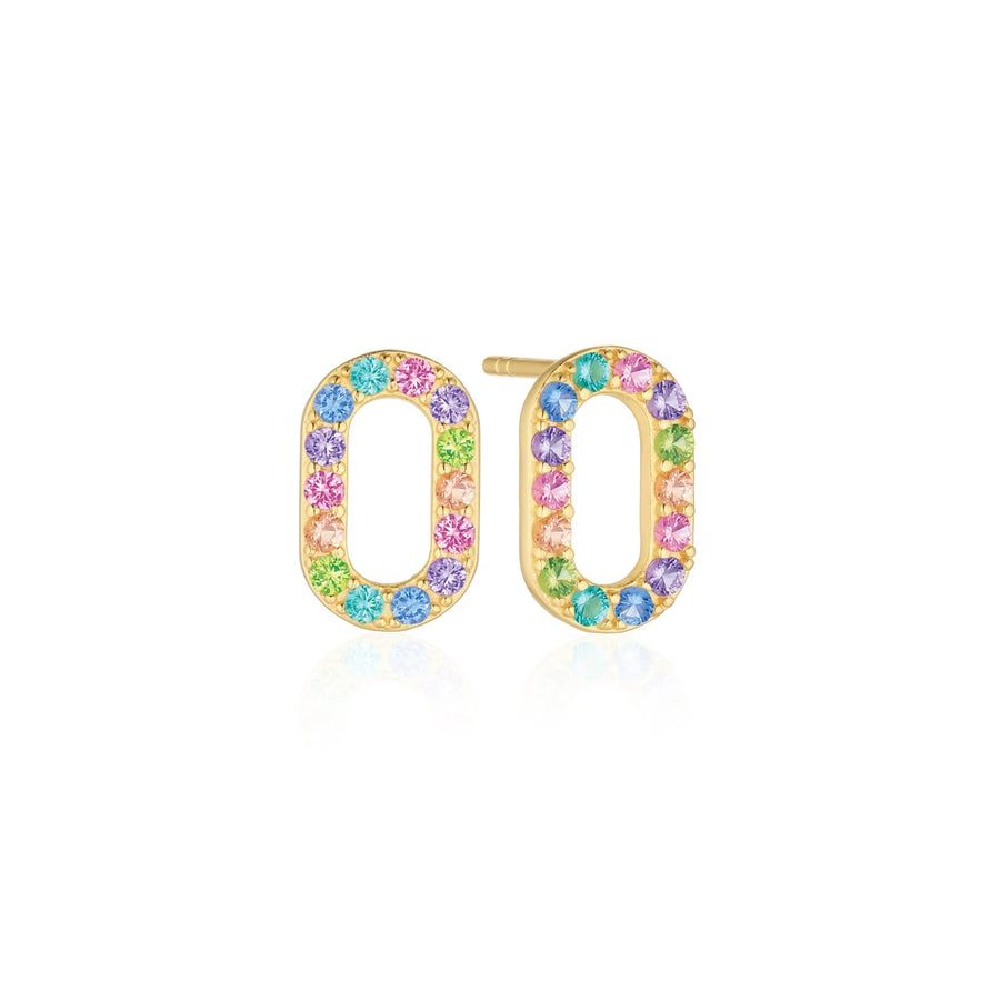 sif jakobs EARRINGS CAPIZZI - 18K GOLD PLATED, WITH MULTICOLOURED ZIRCONIA
