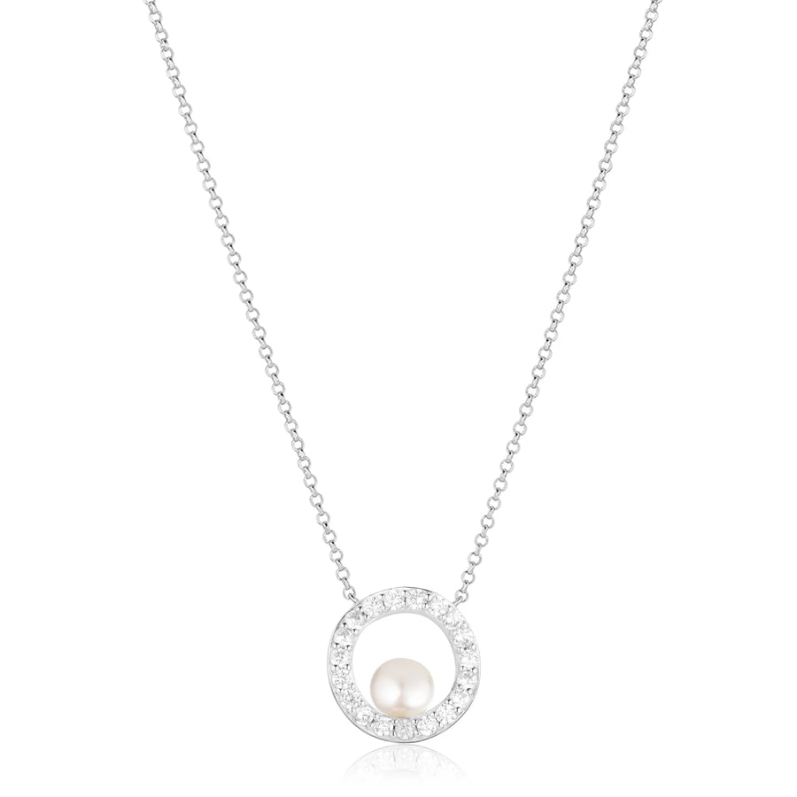sif jakobs NECKLACE PONZA CIRCOLO - WITH FRESHWATER PEARL AND WHITE ZIRKONIA