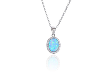Silver Blue Opal pendant