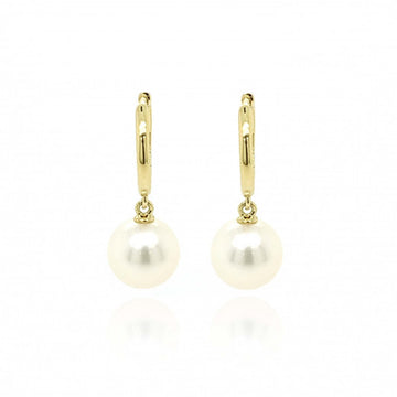 9ct Yellow Gold Culture Pearl Huggy Earrings