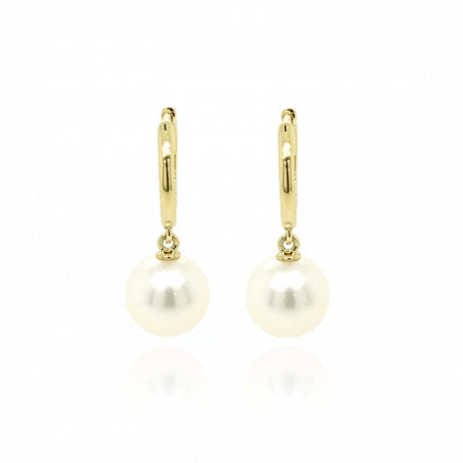 9ct Yellow Gold Culture Pearl Huggy Earrings